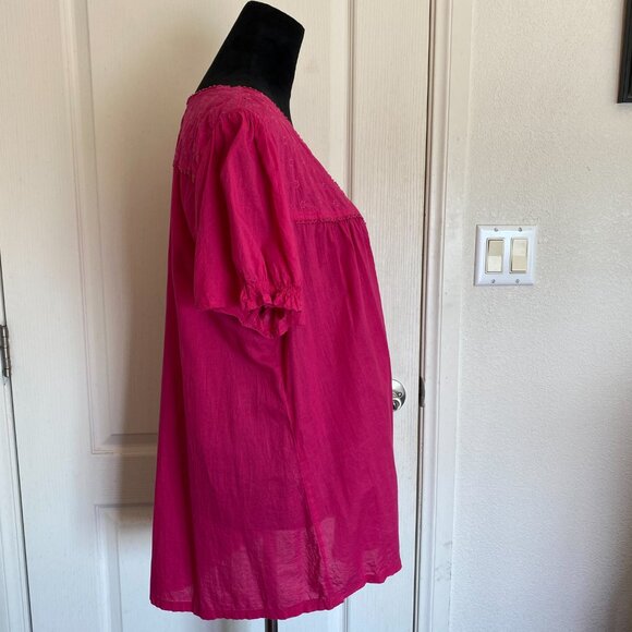 Lane Bryant SZ 18/20 Pink Peasant Style Top - Picture 2 of 9